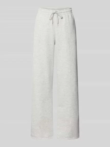 Spodnie dresowe o kroju wide fit z mieszanki bawełny model Iconic' Gina Tricot