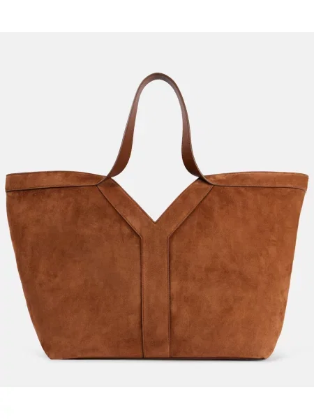 Geantă Saint Laurent din piele de căprioară maro