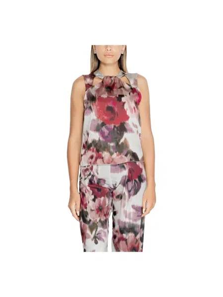 Wielobarwność bluzka Rinascimento bez rękawów na ramiączkach czarna