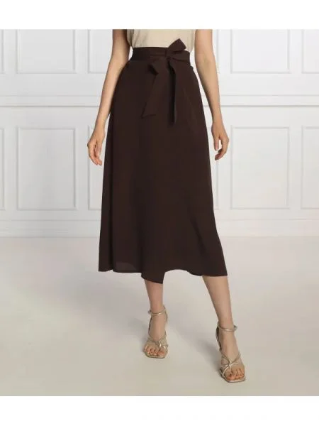 RIANI Fustă cu adaos de mătase bordo
