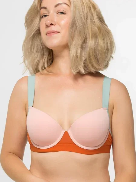 Бюстгальтер с уплотнённой чашкой помаранчевий