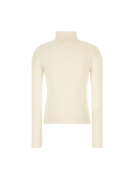 Sweter z golfem Polo Ralph Lauren wełniany do golfa beżowy