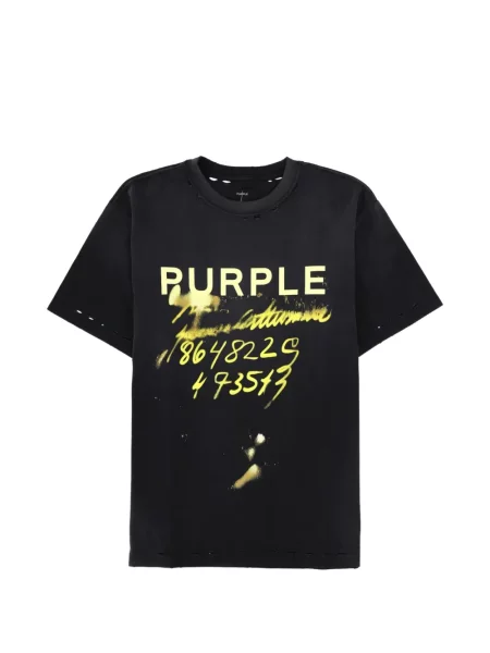 Tricou Purple Brand zdrențuiți negru