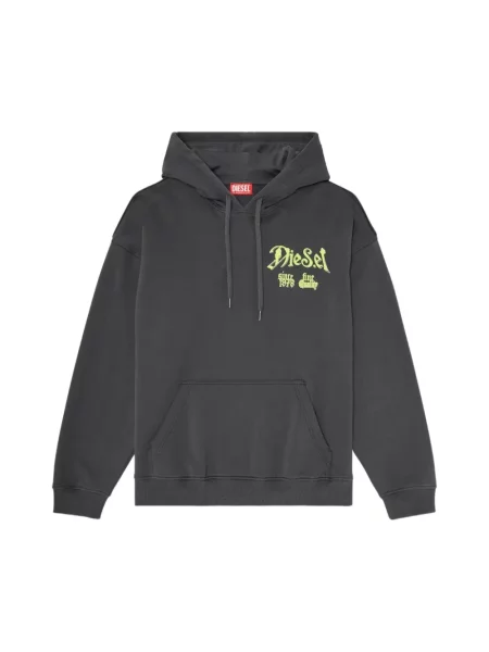 Bluza z kapturem Diesel z kapturem szara