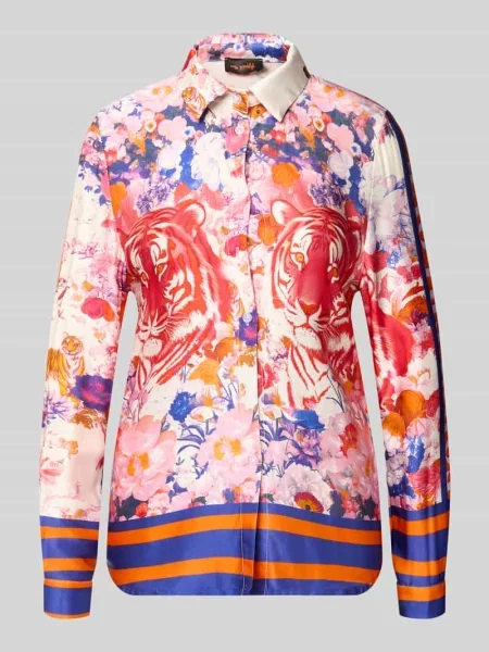 Koszula bluzkowa z krój slim fit model Wild Flower' Miss Goodlife