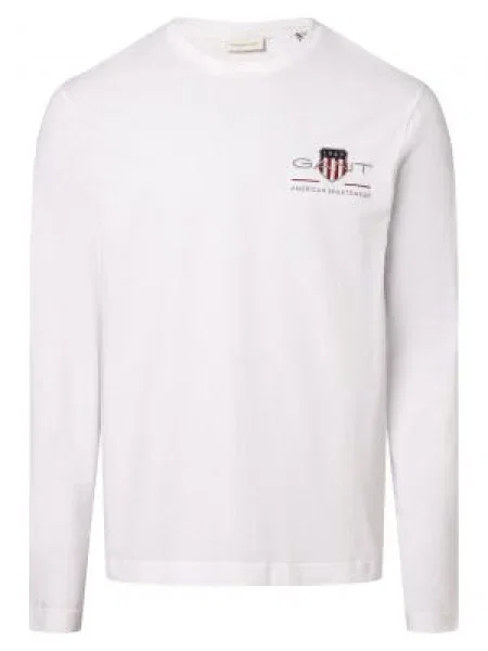 GANT Tricou bleumarin / gri / roșu vin alb