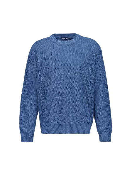 Lniany sweter Frescobol Carioca niebieski