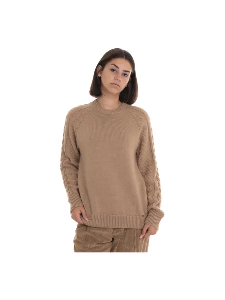 Sweter Fay wełniany brązowy