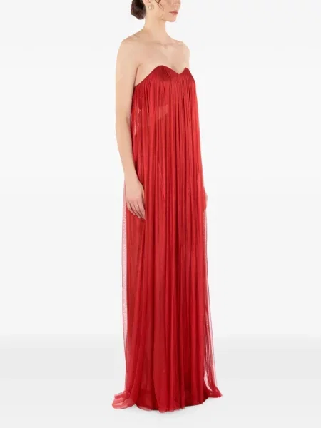 Maxi rochie maxi Imroska fără bretele de costum roșu