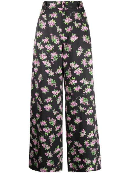 Cropp pantaloni Natasha Zinko cu model floral cu imagine negru