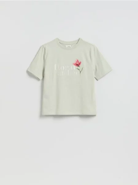 Reserved Tricou din cu imprimeu verde-pal verde