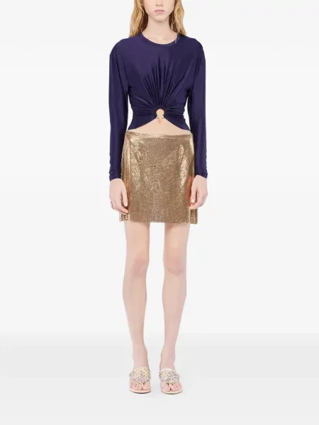Top Rabanne lung albastru