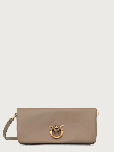 Pinko geantă crossbody pentru femei din piele bej