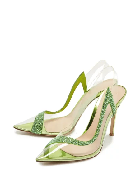 Pantofi cu toc Gianvito Rossi slingback verde