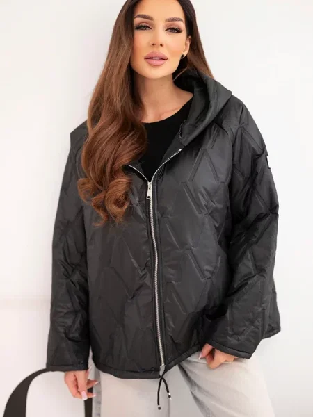 Jakna Kesi Włoski s kapuljačom crna