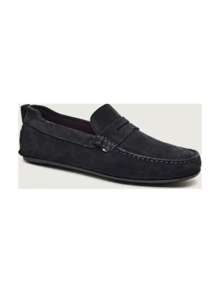 Tommy Hilfiger Mocasini DRIVER | piele întoarsă albastru