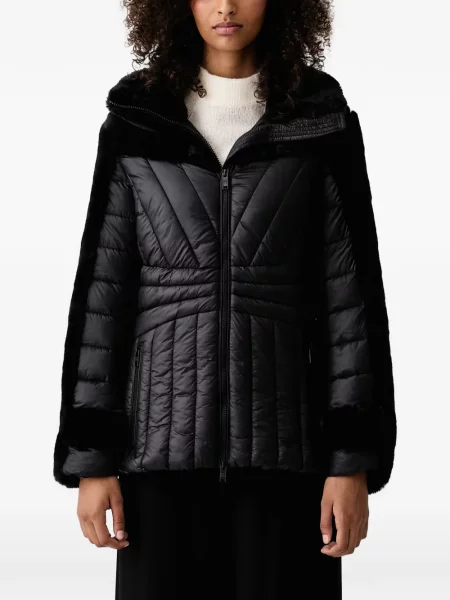 Garnitură de blană matlasat geacă Dkny cu blană negru