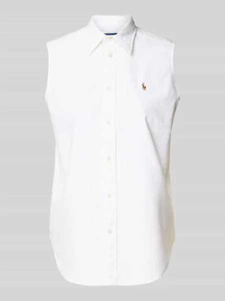 Bluzka Polo Ralph Lauren bez rękawów z twillu biała