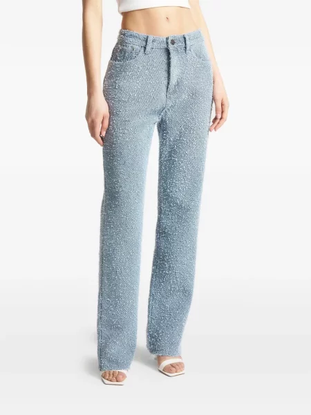 Buklé straight fit džíny Manière De Voir modré