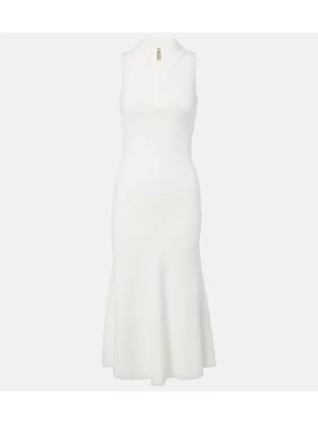 Rochie midi Victoria Beckham tricotate alb