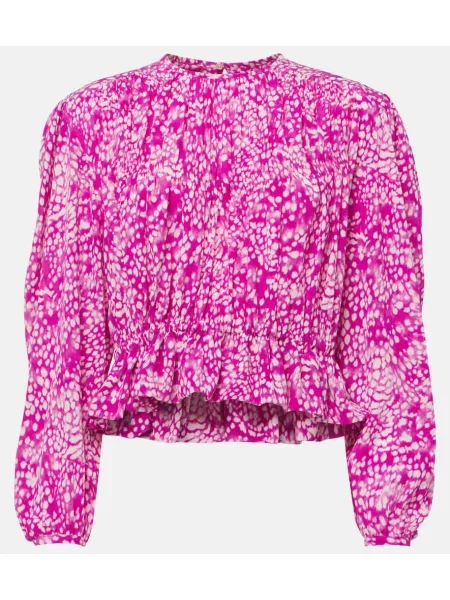 Top Isabel Marant de mătase cu imagine