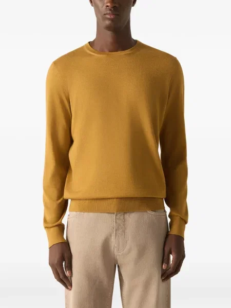 Pulover Zegna cu decolteu rotund galben