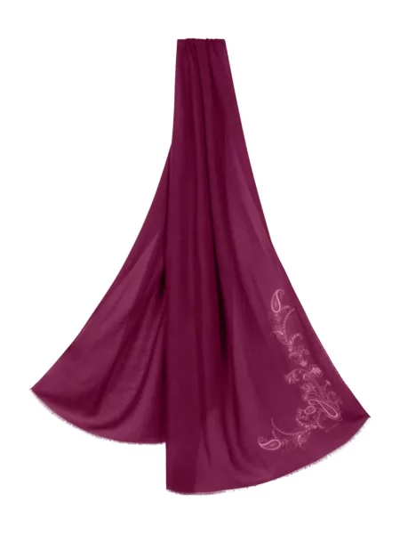 Κασκόλ Etro κασμίρ με σχέδιο paisley μωβ