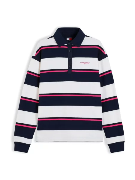 Tommy Jeans Tricou bleumarin / roz alb