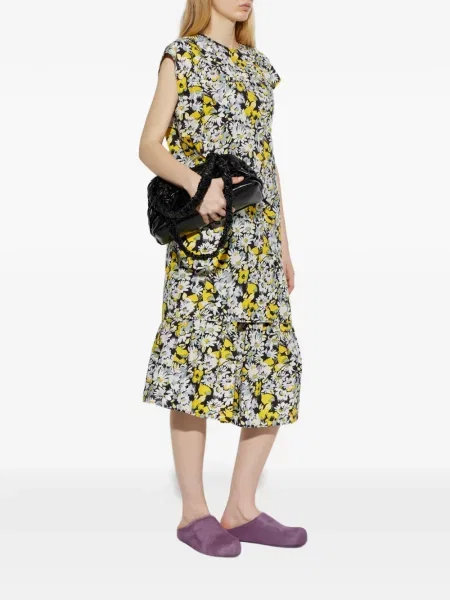 Rochie midi Marni cu model floral cu imagine alb