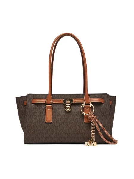 Torebka Michael Michael Kors z logo skórzana brązowa