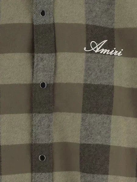 Cămașă Amiri în carouri de flanelă verde