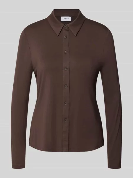 Bluzka o kroju slim fit z mieszanki i elastanu Comma