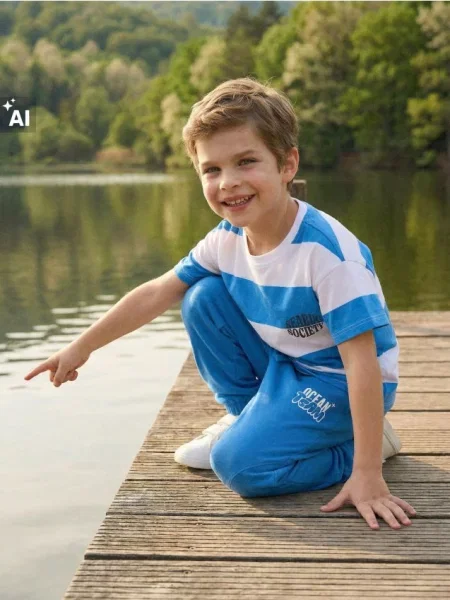 Sinsay pruhované tričko krémová