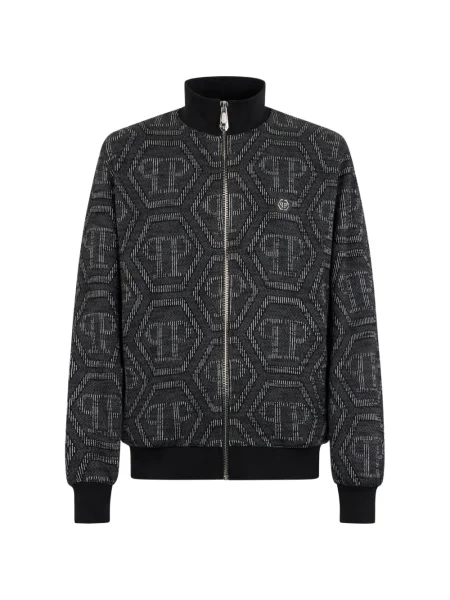 Geacă Philipp Plein din jacard gri