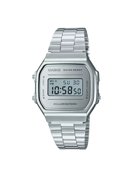 Lniany zegarek Casio retro szary