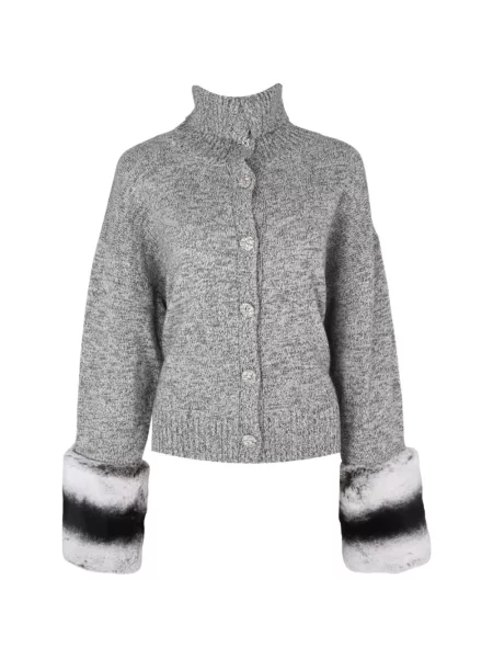 Cardigan Izaak Azanei cu blană gri