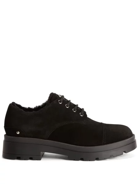 Pantofi Giuseppe Zanotti cu șireturi din piele de căprioară negru