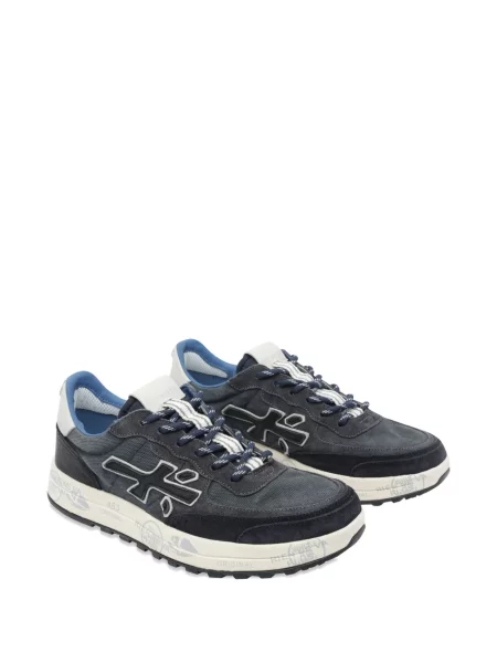 Sneakerși Premiata cu șireturi din piele de căprioară albastru