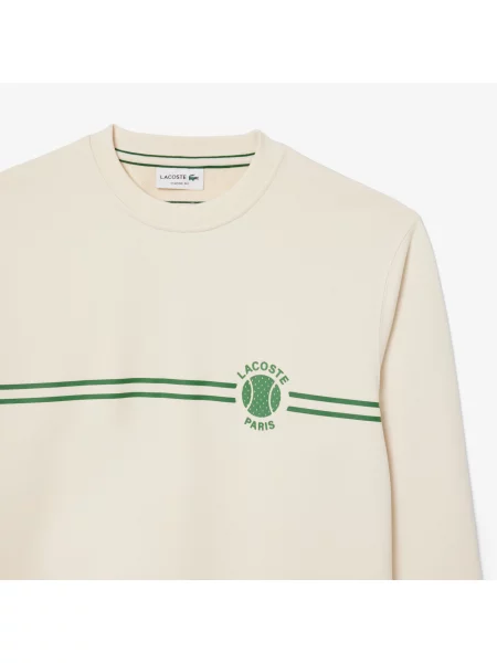 Lacoste Bluza Polarowa Z Nadrukiem Tenisowym zielony