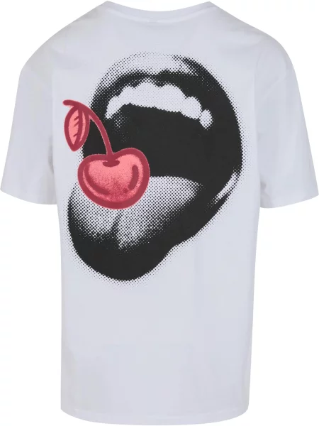 Mister Tee Tričko Cherry Good ružová / červená / čierna biela