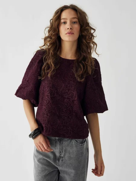 Noella Bluză N-Shelly Blouse vin roșu