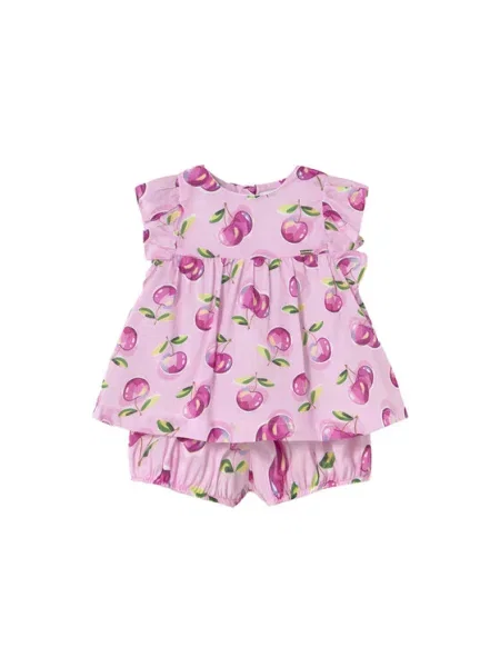 Mayoral Set top i pantaloni scurti roz
