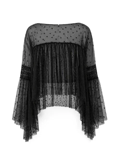 Bluză Alberta Ferretti cu imagine evazată negru