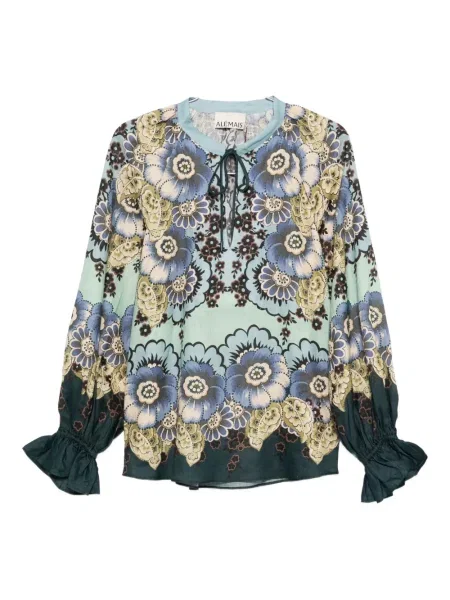 Bluză Alemais cu model floral cu imagine albastru