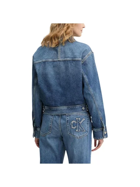 Geacă de blugi Calvin Klein Jeans albastru