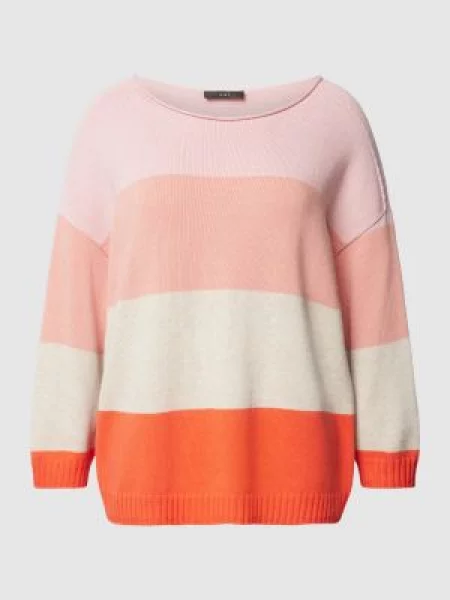 Sweter z dzianiny z blokowymi Oui