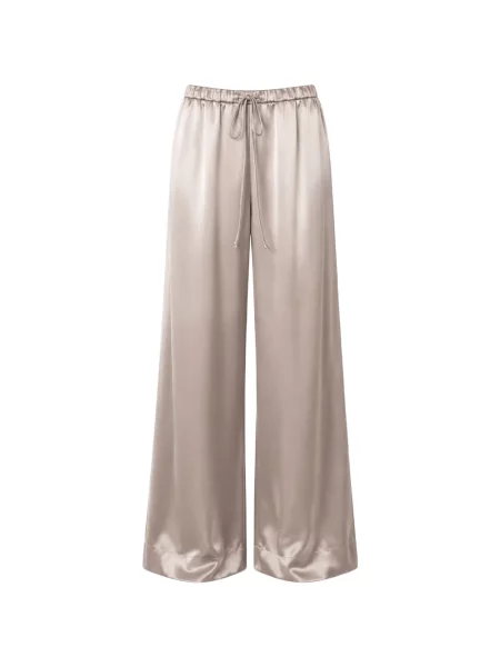 Pantaloni palazzo Liviana Conti din satin cu cordon