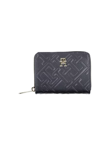Lniany portfel Tommy Hilfiger niebieski