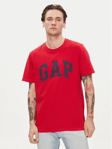 Gap Majica Regular Fit rdeča