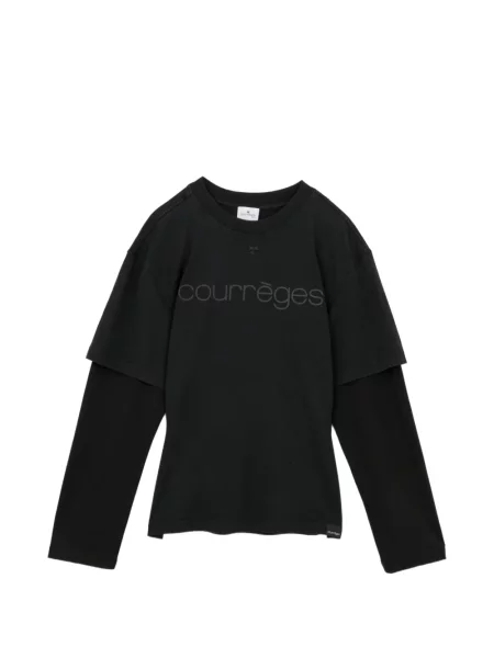 Tricou Courreges cu imagine negru